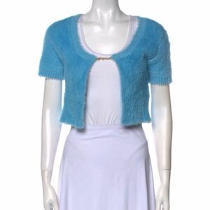 Jacquemus Turquoise Fuzzy Shrug